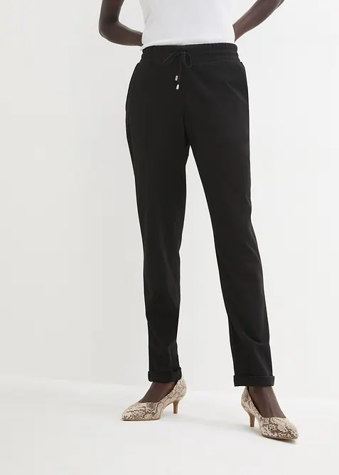 Pantalon jogger en viscose m&eacute;lang&eacute;e, bonprix