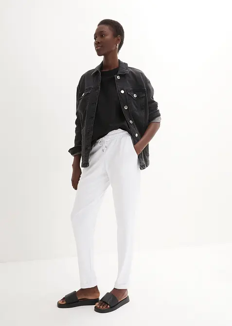Pantalon jogger en viscose m&eacute;lang&eacute;e, bonprix