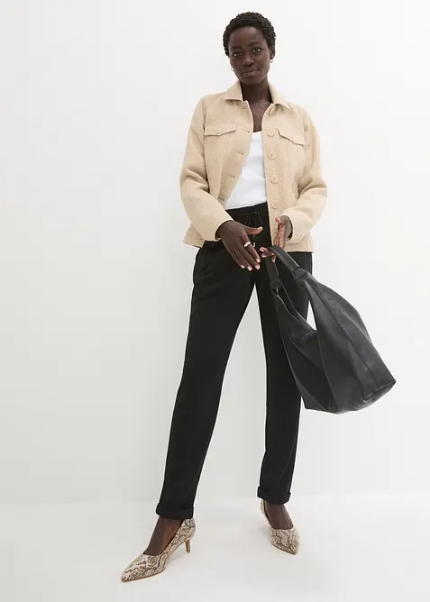 Pantalon jogger en viscose m&eacute;lang&eacute;e, bonprix