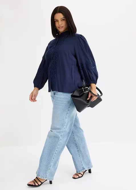 Chemisier &agrave; dentelle en viscose m&eacute;lang&eacute;e, bonprix