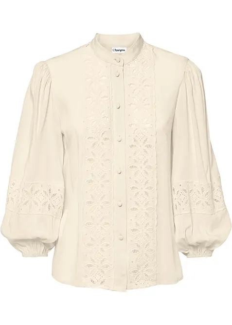 Chemisier &agrave; dentelle en viscose m&eacute;lang&eacute;e, bonprix