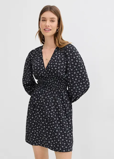Robe courte &agrave; manches bouffantes, bonprix