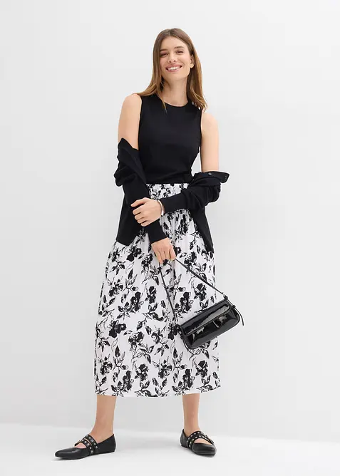 Jupe midi en viscose douce, bonprix