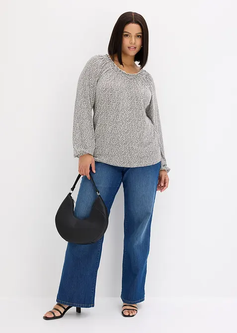 T-shirt manches longues en viscose extensible, bonprix