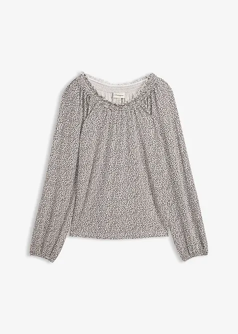 T-shirt manches longues en viscose extensible, bonprix