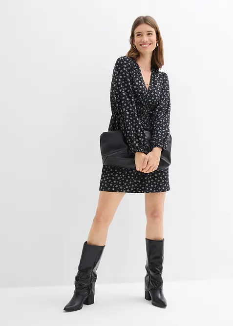 Robe courte &agrave; manches bouffantes, bonprix