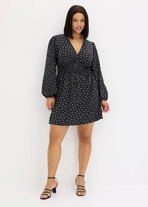 Robe courte &agrave; manches bouffantes, bonprix