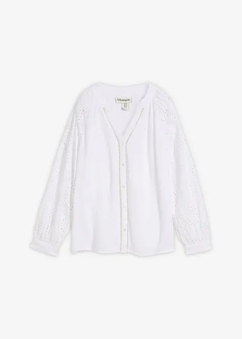 Blouse longue en gaze de coton l&eacute;g&egrave;re, bonprix