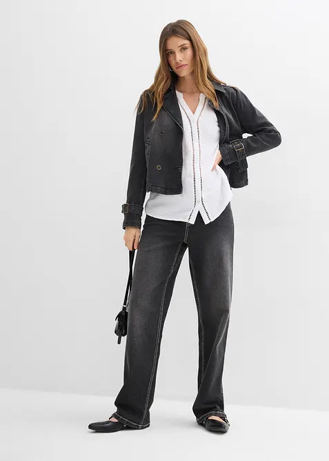 Blouse longue en gaze de coton l&eacute;g&egrave;re, bonprix