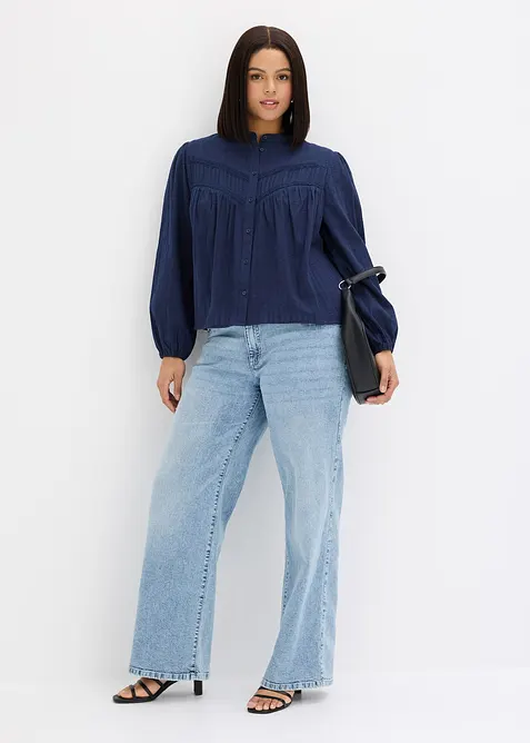 Chemisier brod&eacute; en coton, bonprix