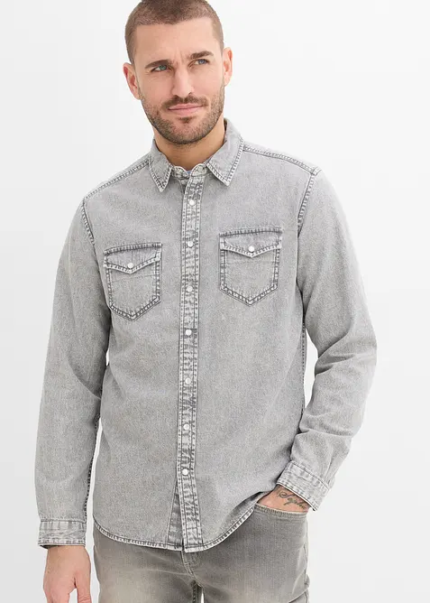 Chemise en jean 100% coton, bonprix