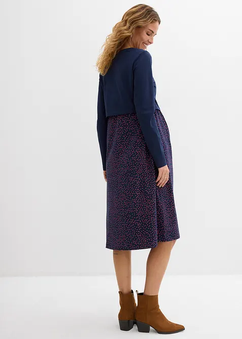 Robe de grossesse et d&rsquo;allaitement + T-shirt manches longues en coton (ens. 2 pces), bonprix