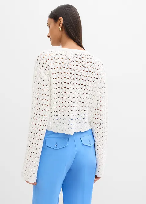 Gilet en maille ajour&eacute;e, bonprix