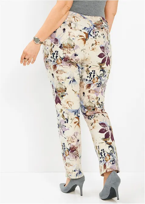 Pantalon extensible &agrave; imprim&eacute; floral, bonprix