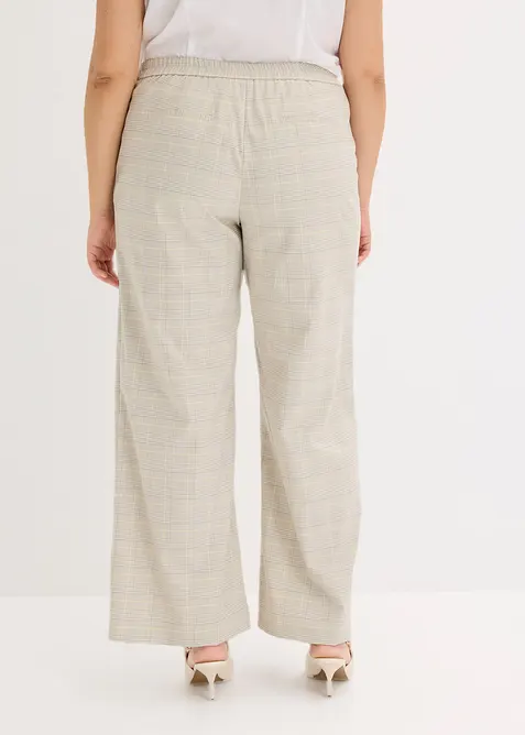 Pantalon large &agrave; carreaux &eacute;cossais, bonprix