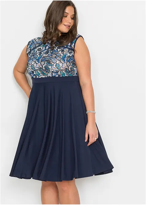 Robe midi avec dentelle, bonprix
