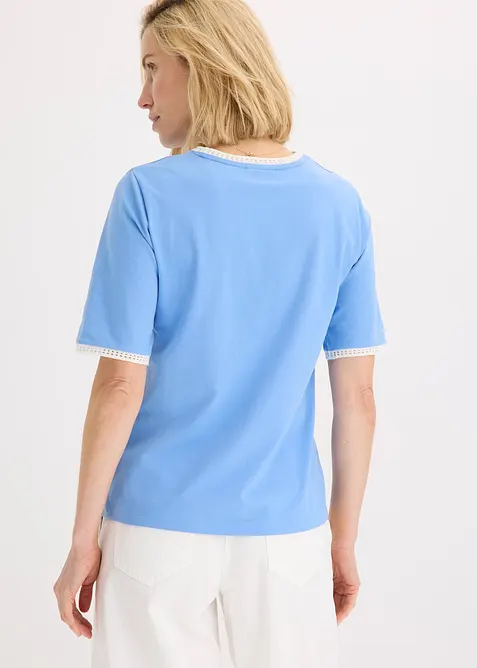 T-shirt &agrave; liser&eacute;s en dentelle, bonprix