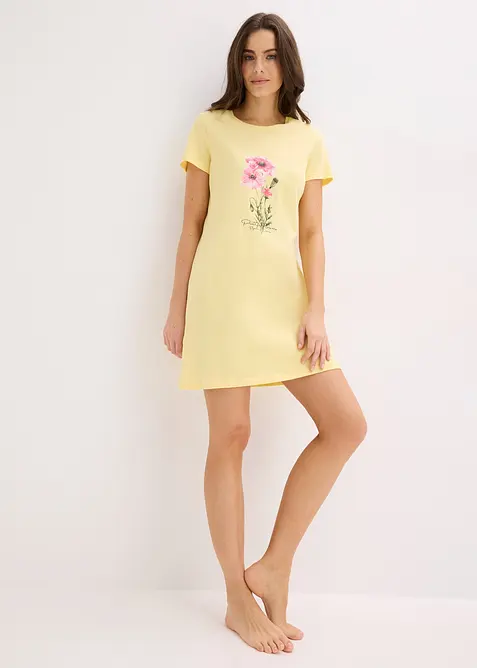 Lot de 2 chemises de nuit courtes 100% coton, bonprix