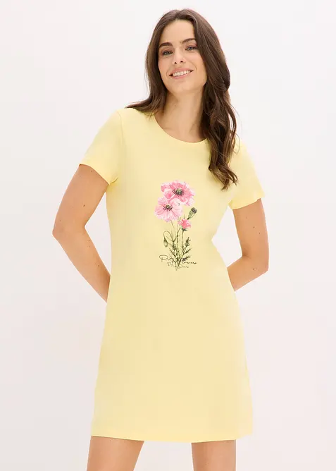 Lot de 2 chemises de nuit courtes 100% coton, bonprix