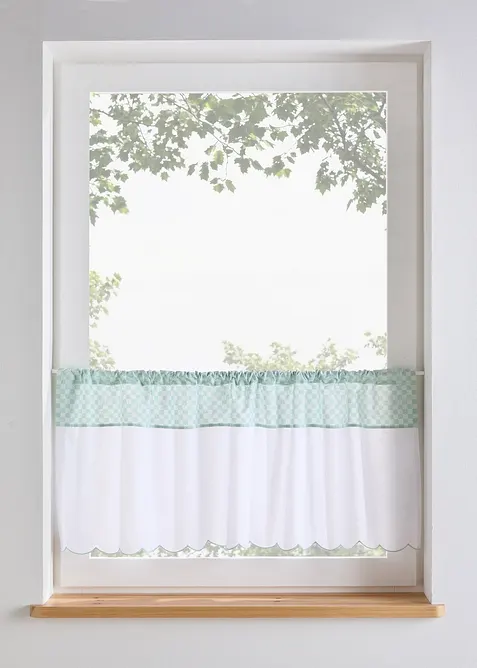 Brise-bise en coton &agrave; carreaux, bonprix