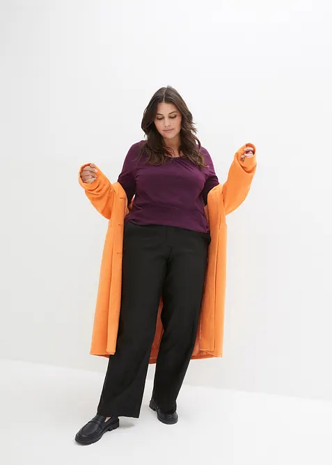 T-shirt manches longues 100% coton, finitions &eacute;lastiqu&eacute;es, bonprix