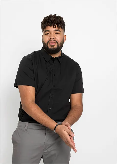 Chemise manches courtes extensible, slim, bonprix