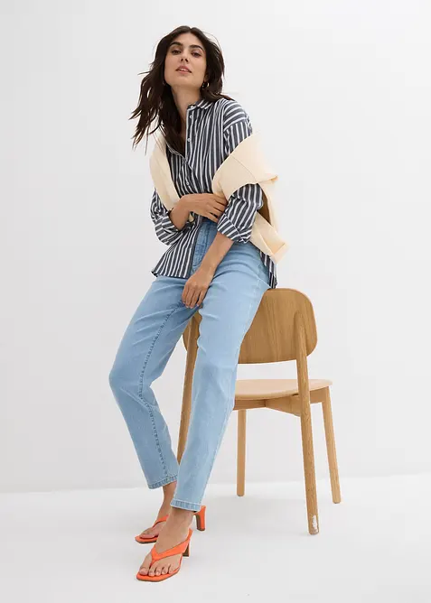 Jean mom taille haute, extensible, bonprix