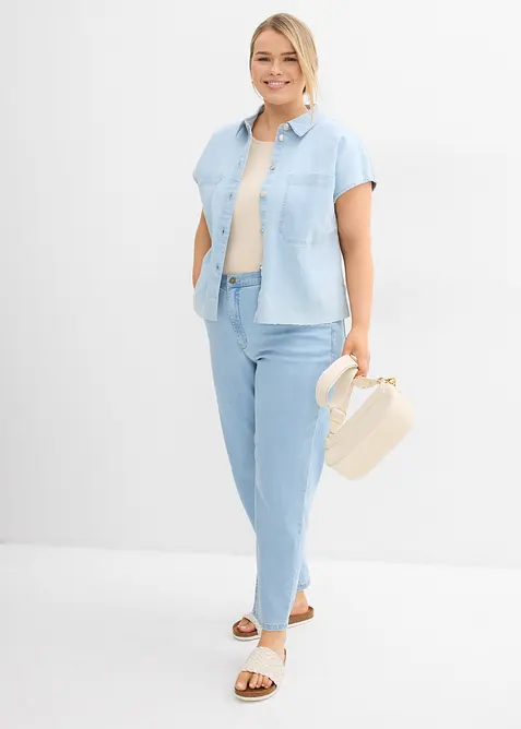 Jean mom taille haute, extensible, bonprix