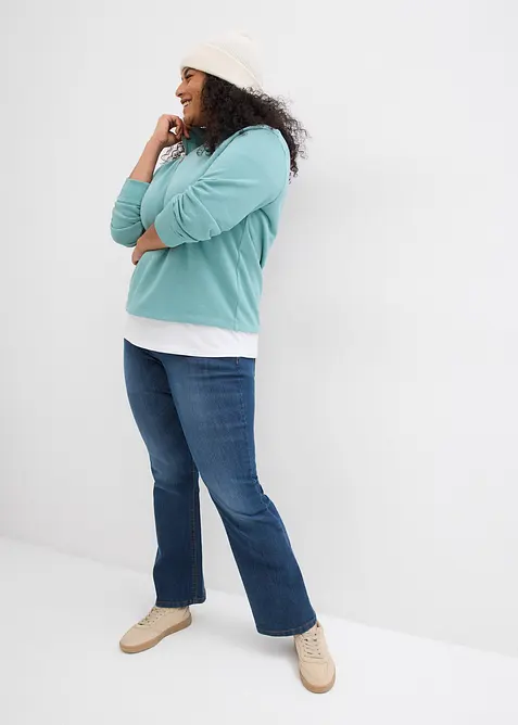 Jean bootcut taille mi-haute, extensible, bonprix