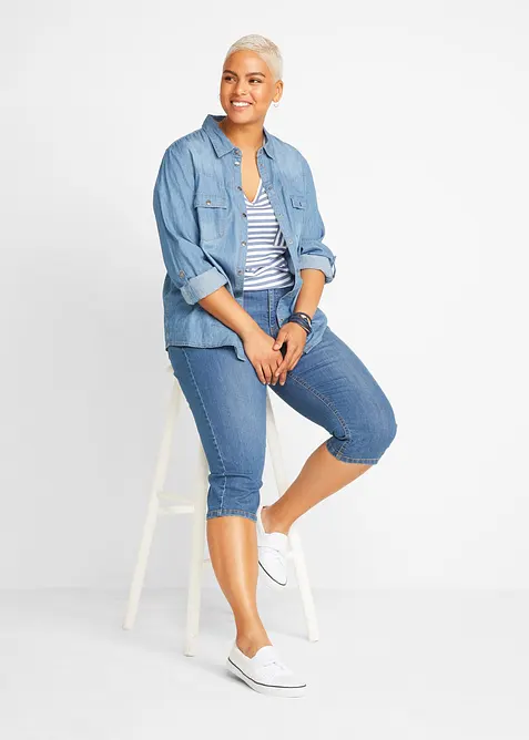 Jean slim, taille mi-haute, longueur 3/4, bonprix