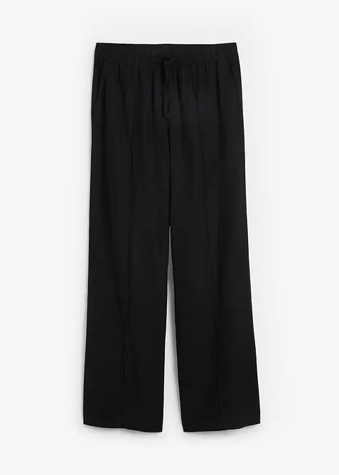 Pantalon palazzo l&eacute;ger en lin et viscose, bonprix