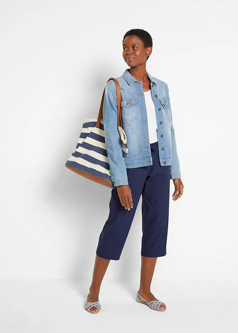 Pantalon 3/4 en lin majoritaire, bonprix