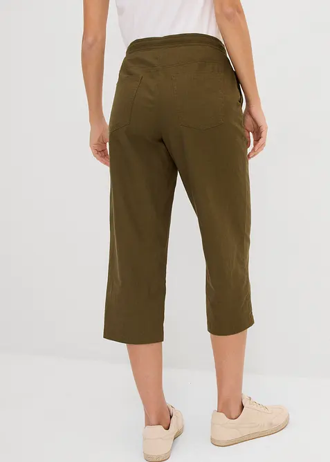 Pantalon 3/4 en lin majoritaire, bonprix