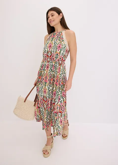 Robe midi &agrave; dentelle, bonprix