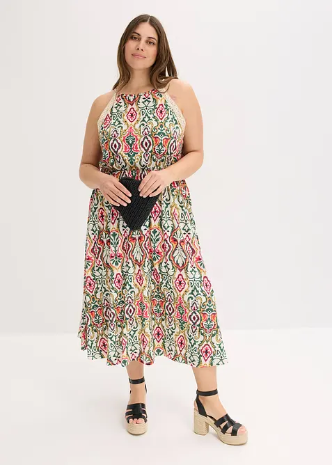 Robe midi &agrave; dentelle, bonprix