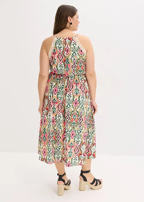 Robe midi &agrave; dentelle, bonprix