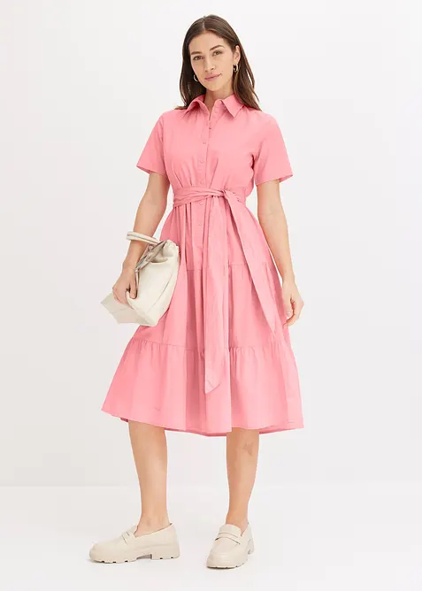 Robe-chemise en coton extensible, bonprix