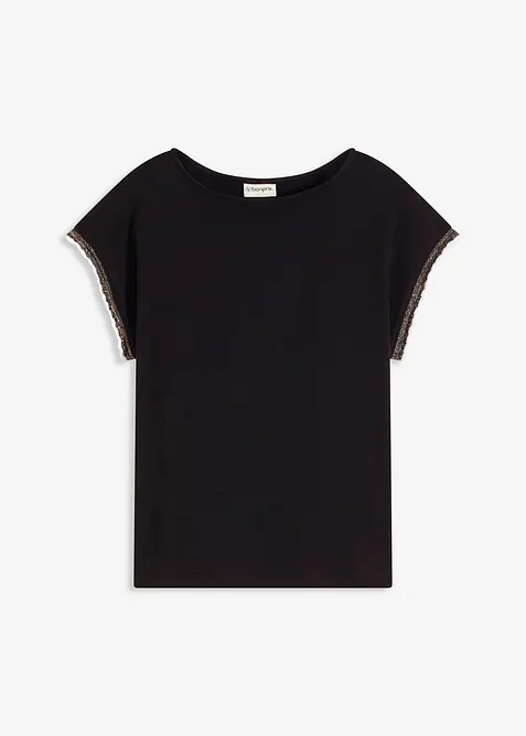 T-shirt en coton &agrave; bordure contrastante, bonprix