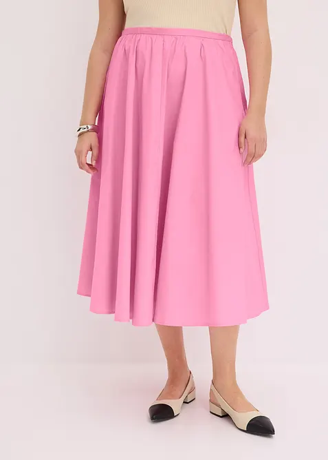 Jupe midi en coton extensible, bonprix