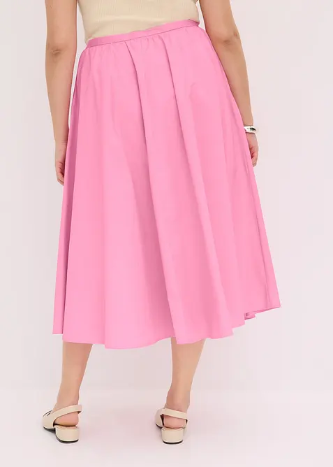 Jupe midi en coton extensible, bonprix