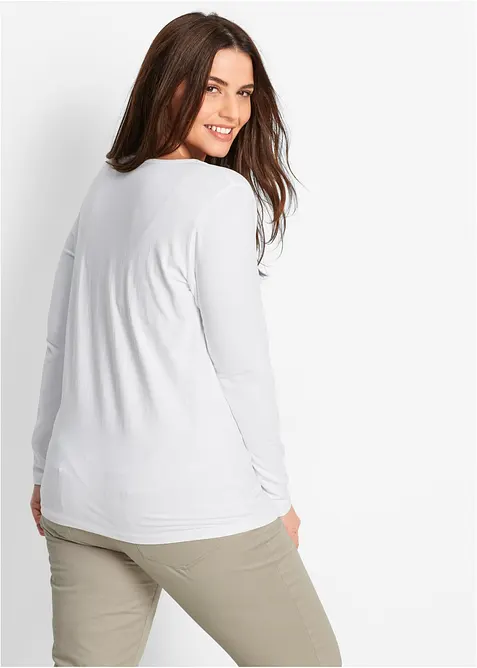 T-shirt manches longues pr&egrave;s du corps, bonprix