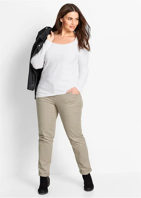 T-shirt manches longues pr&egrave;s du corps, bonprix