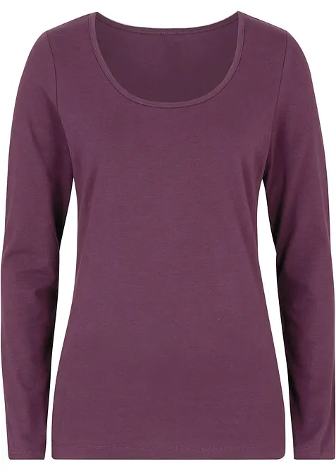 T-shirt manches longues pr&egrave;s du corps, bonprix