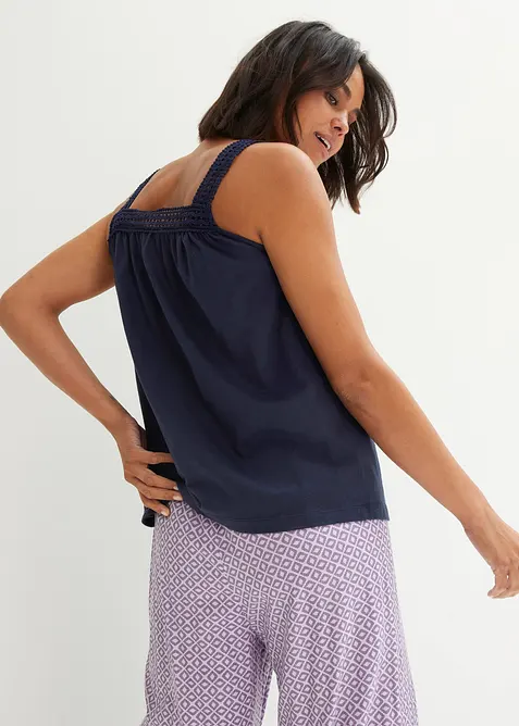 Top ample avec bretelles en dentelle, bonprix