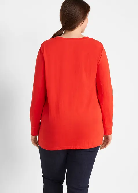 Lot de 5 T-shirts longs &agrave; col rond, manches longues, bonprix