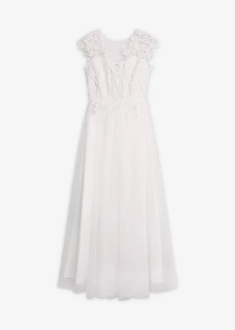 Robe de mari&eacute;e en tulle d&eacute;licat et dentelle, bonprix