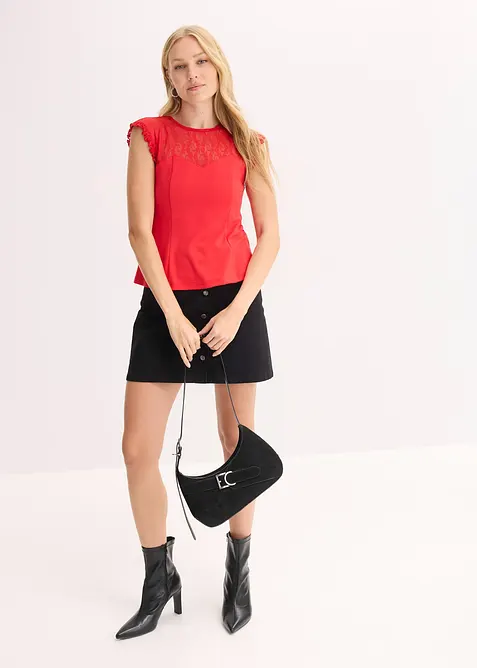 Top avec dentelle, bonprix