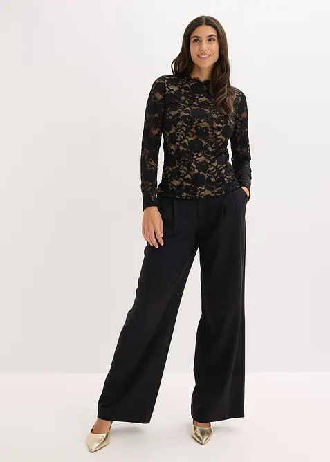 Haut manches longues en dentelle, bonprix