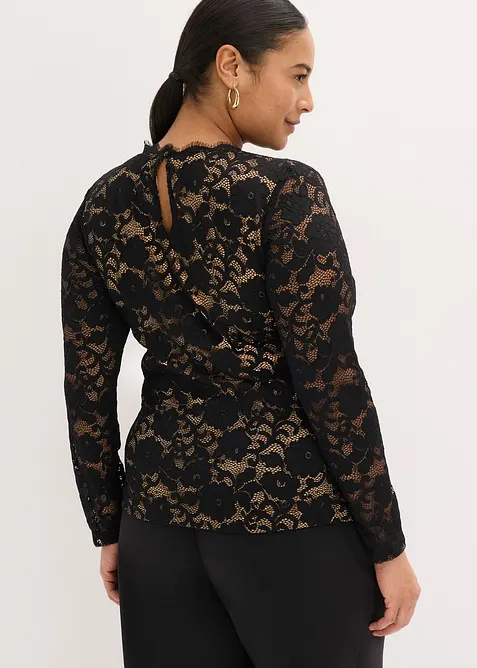 Haut manches longues en dentelle, bonprix