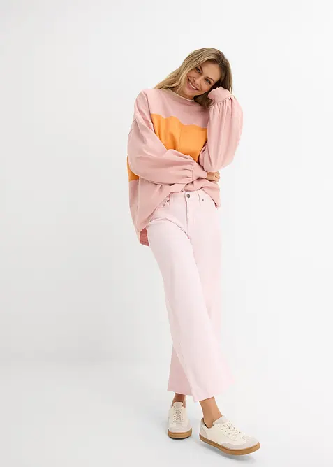 Pantalon large en coton extensible, bonprix